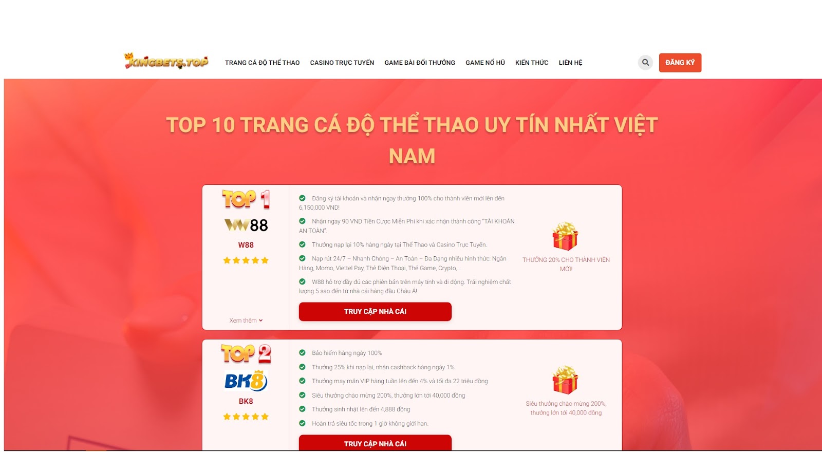 Đánh giá độ đáng tin cậy thông tin các nhà cái uy tín tại Kingbets.top