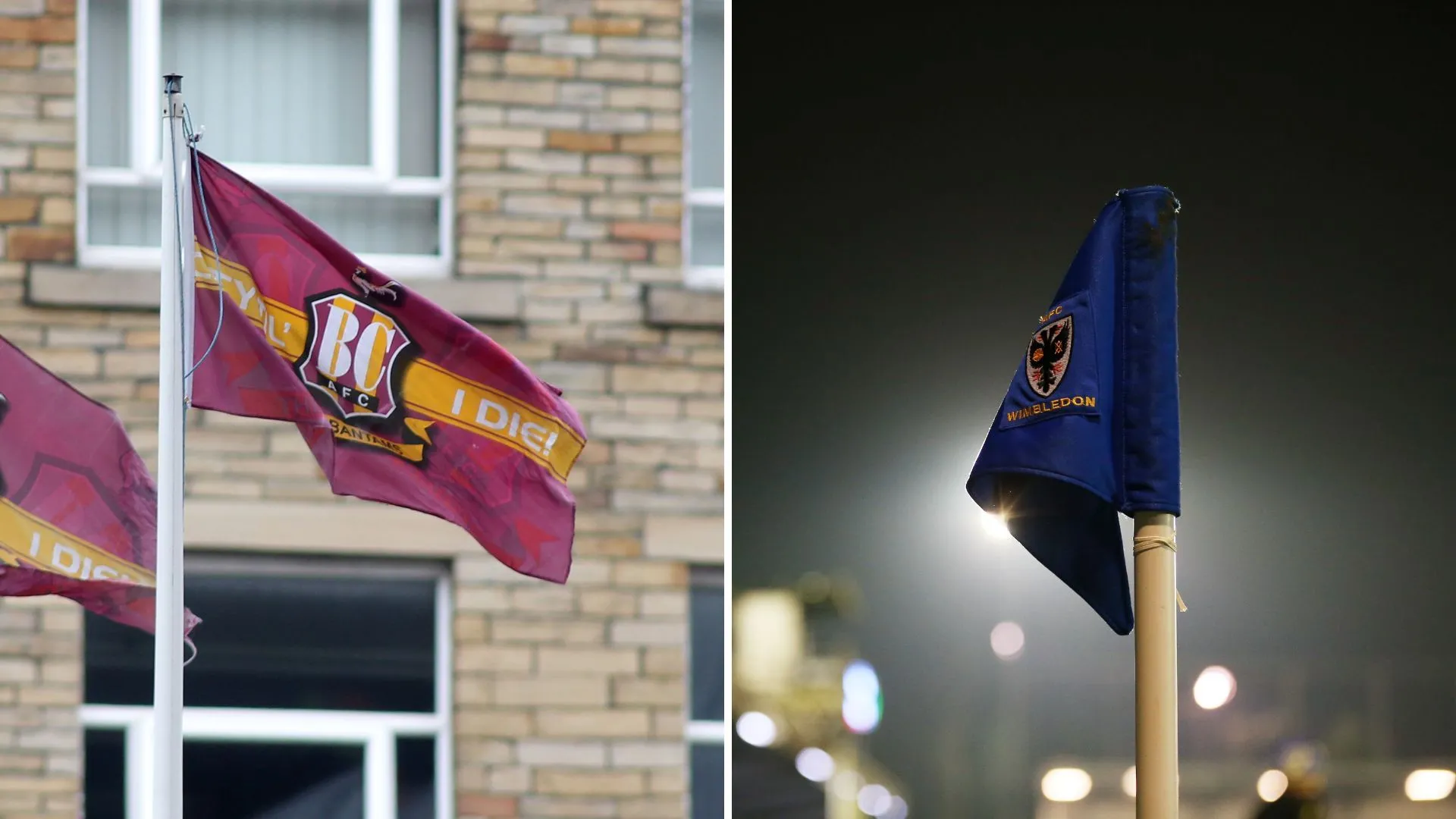 Cờ hiệu của Bradford City tại một trận đấu ở các giải bóng đá Anh