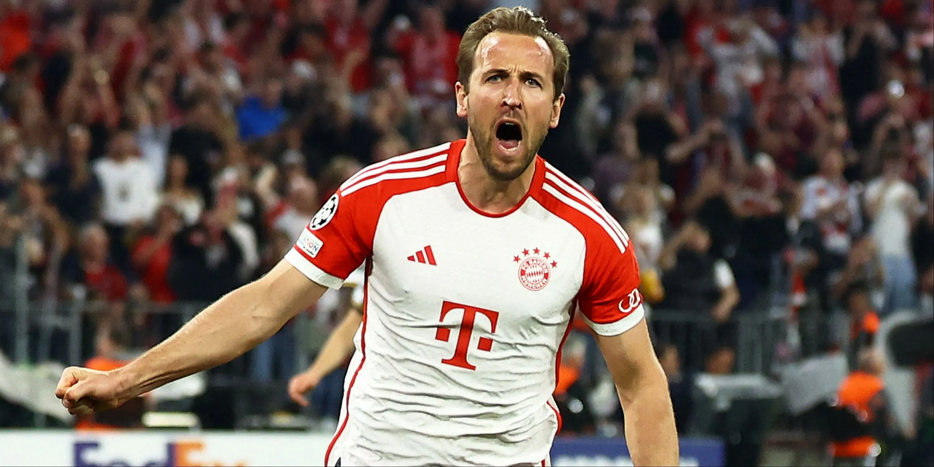 Harry Kane ăn mừng bàn thắng cho Bayern Munich, một trong những chân sút penalty hàng đầu thế giới
