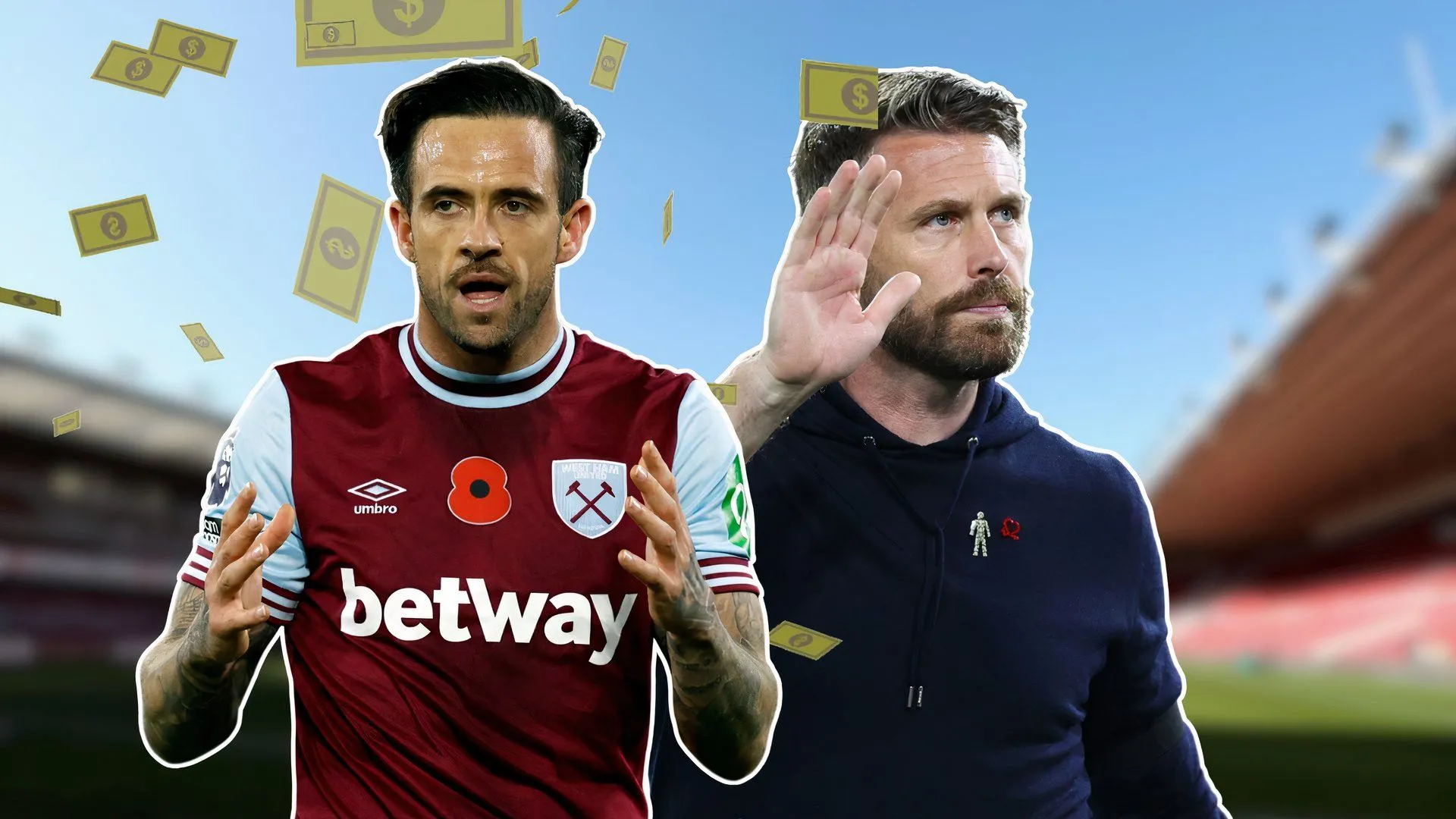 HLV Rob Edwards và tiền đạo Danny Ings, hai nhân vật trung tâm trong tin đồn chuyển nhượng của Middlesbrough