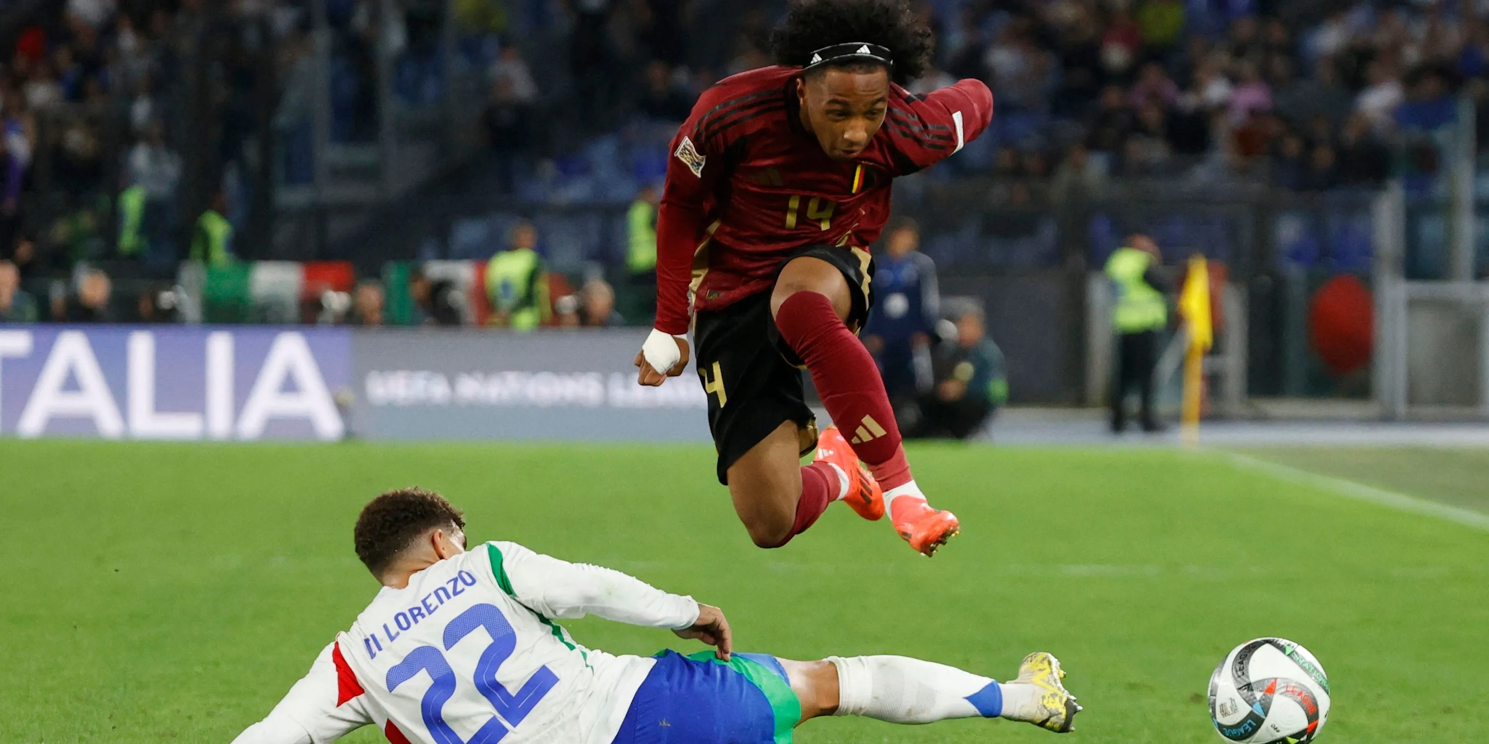 Malick Fofana trong màu áo đội tuyển Bỉ thi đấu tại EURO 2024