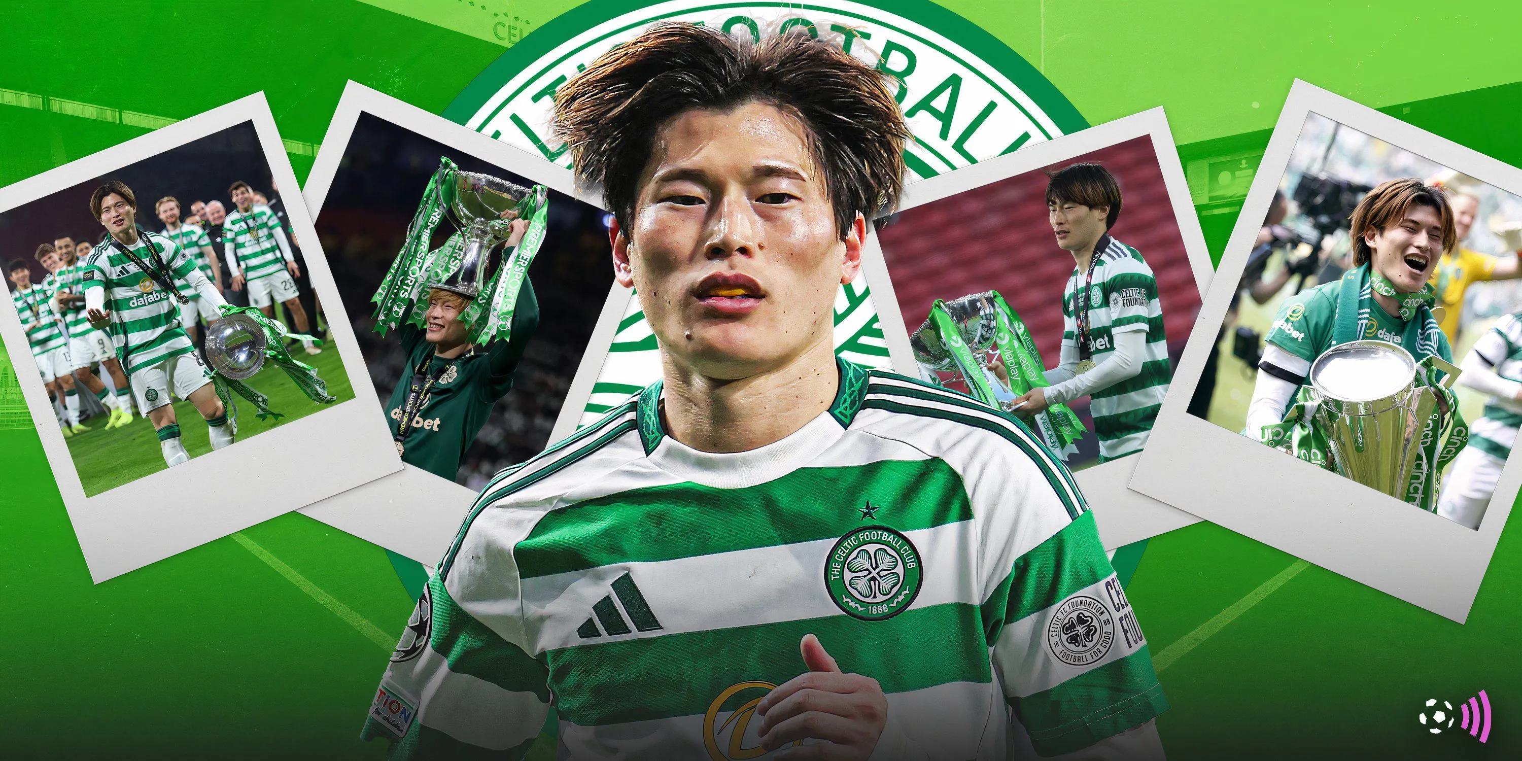 Tiền đạo Kyogo Furuhashi trong màu áo Celtic, trước khi rời câu lạc bộ để đến Rennes.