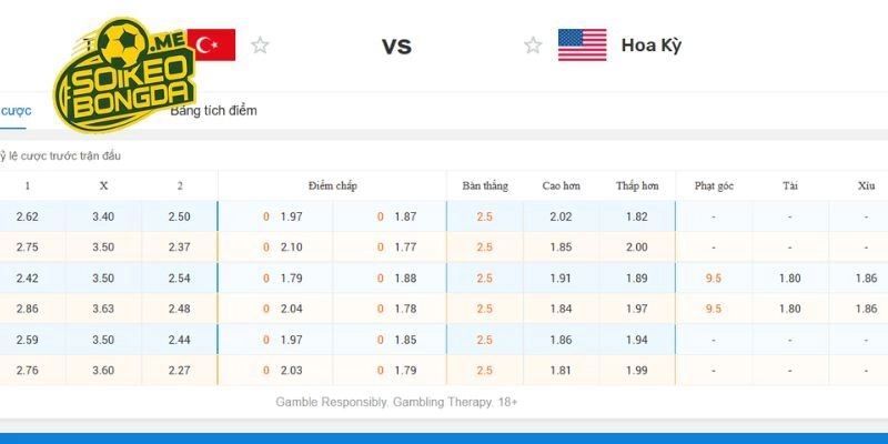 Nắm bắt kèo chuẩn chỉ Thổ Nhĩ Kỳ vs Mỹ trong trận World Cup 2026